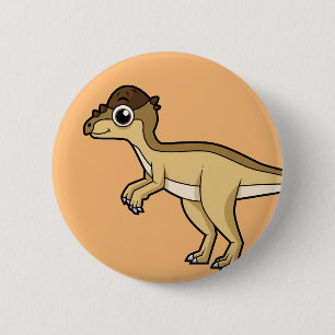 Cute Illustration Of A Pachycephalosaurus Dinosaur 2 Inch Round Button