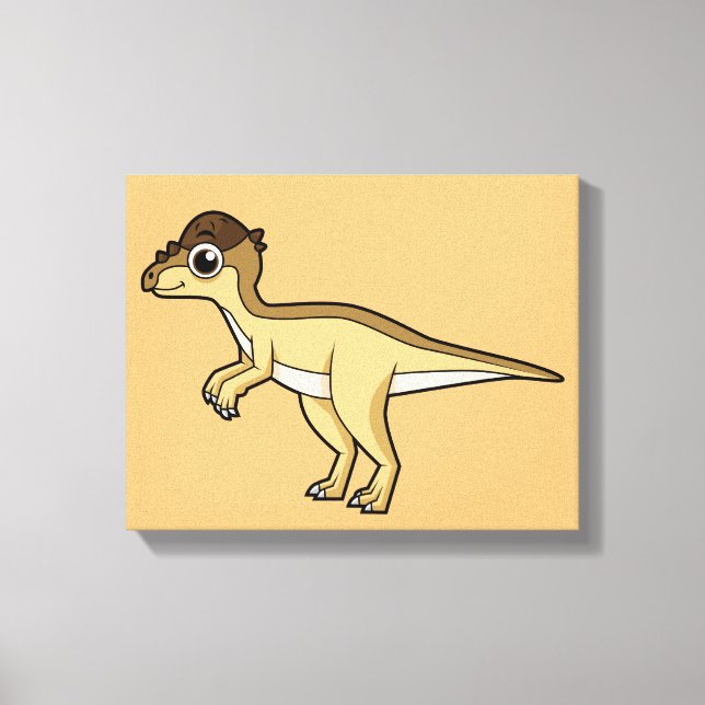 Cute Illustration Of A Pachycephalosaurus Dinosaur Canvas Print (Front)
