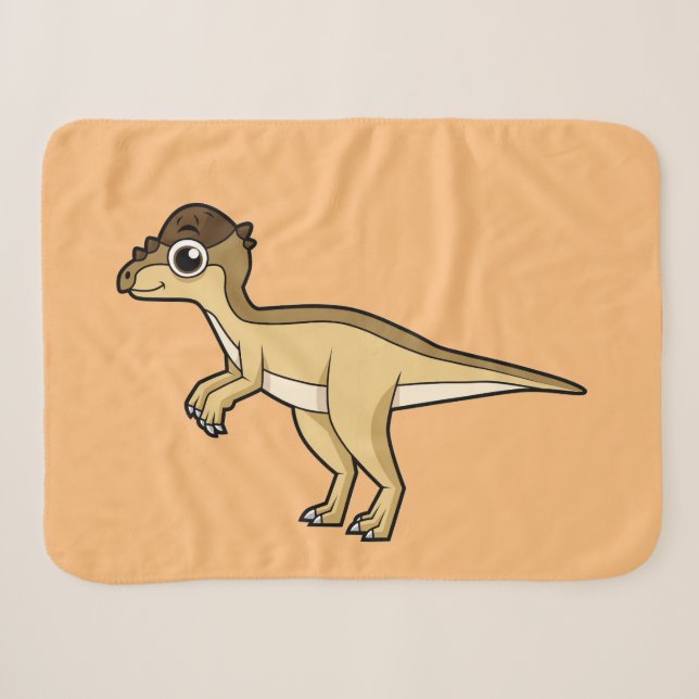 Cute Illustration Of A Pachycephalosaurus Dinosaur Sherpa Blanket (Front (Horizontal))
