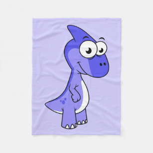 Cute Illustration Of A Parasaurolophus Dinosaur. 2 Fleece Blanket