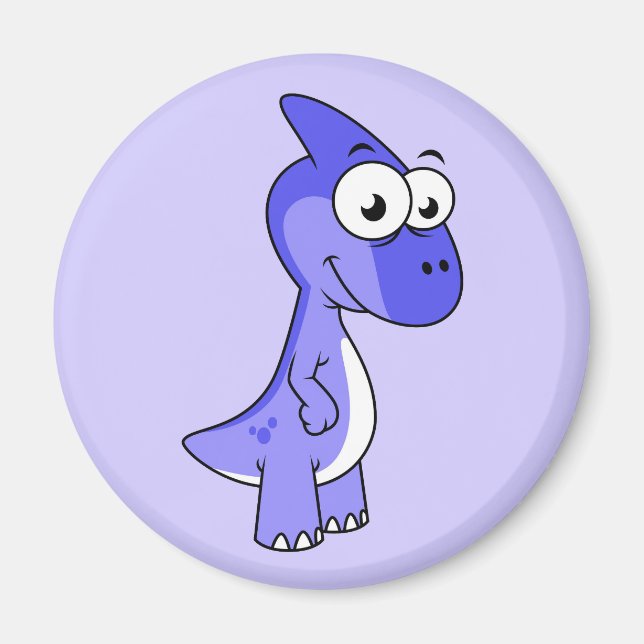 Cute Illustration Of A Parasaurolophus Dinosaur. 2 Magnet (Front)