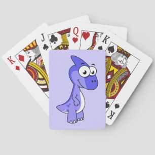 Cute Illustration Of A Parasaurolophus Dinosaur. 2 Playing Cards