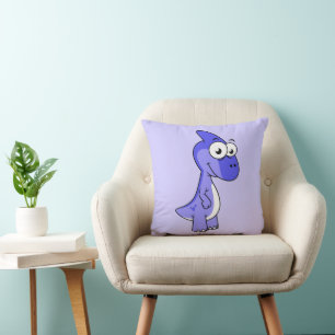 Cute Illustration Of A Parasaurolophus Dinosaur. 2 Throw Pillow