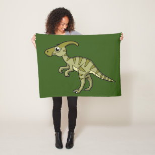 Cute Illustration Of A Parasaurolophus Dinosaur. 3 Fleece Blanket