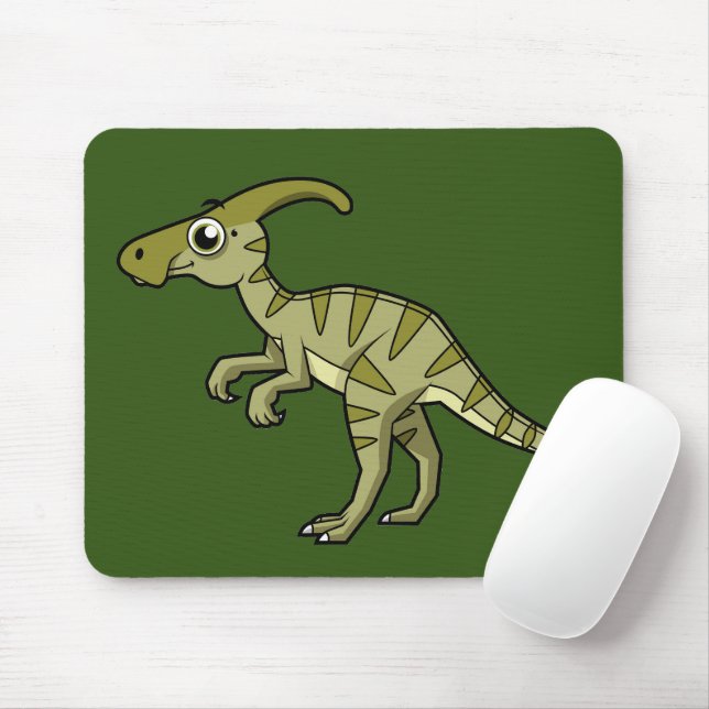 Cute Illustration Of A Parasaurolophus Dinosaur. 3 Mouse Pad (With Mouse)