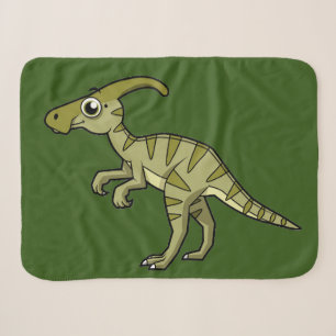 Cute Illustration Of A Parasaurolophus Dinosaur. 3 Sherpa Blanket