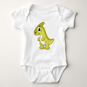 Cute Illustration Of A Parasaurolophus Dinosaur. Baby Bodysuit