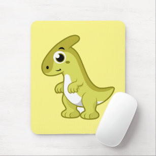Cute Illustration Of A Parasaurolophus Dinosaur. Mouse Pad