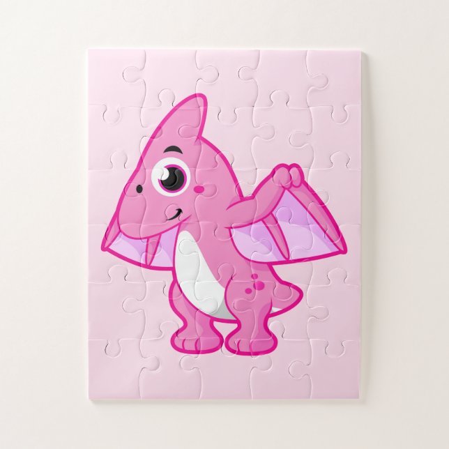 Cute Illustration Of A Pterodactyl. Jigsaw Puzzle (Vertical)