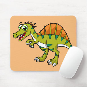 Cute Illustration Of A Smiling Spinosaurus. Mouse Pad
