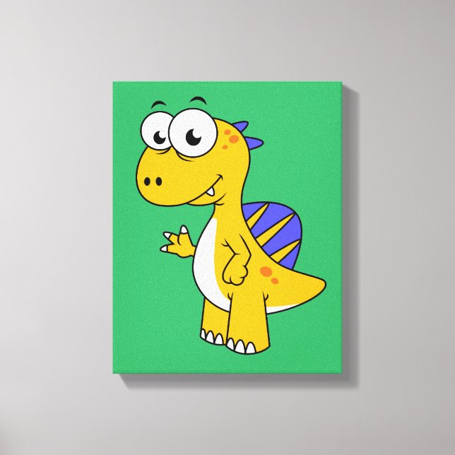 Cute Illustration Of A Spinosaurus. 2 Canvas Print (Front)