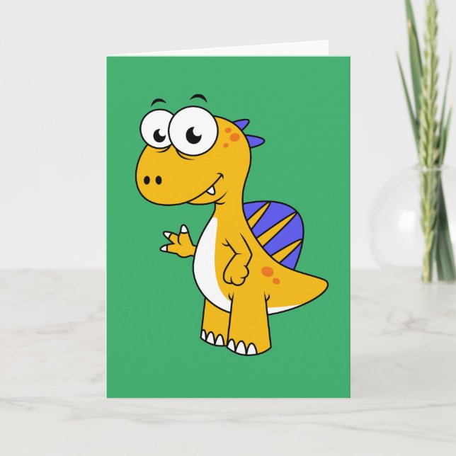Cute Illustration Of A Spinosaurus. 2 Card (Front)