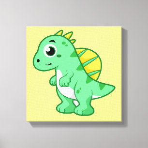 Cute Illustration Of A Spinosaurus. Canvas Print