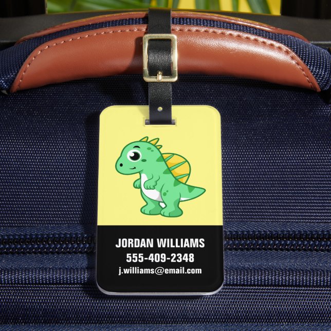 Cute Illustration Of A Spinosaurus. Luggage Tag (Front Insitu 2)