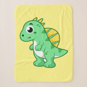 Cute Illustration Of A Spinosaurus. Sherpa Blanket