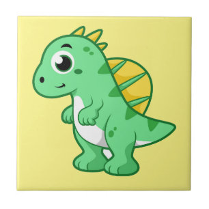 Cute Illustration Of A Spinosaurus. Tile