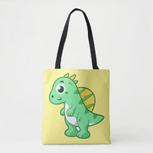 Cute Illustration Of A Spinosaurus. Tote Bag