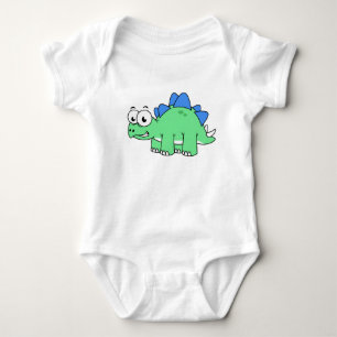 Cute Illustration Of A Stegosaurus. 2 Baby Bodysuit
