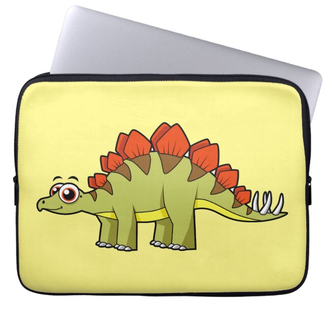 Cute Illustration Of A Stegosaurus Dinosaur. Laptop Sleeve (Front)