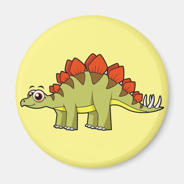 Cute Illustration Of A Stegosaurus Dinosaur. Magnet (Front)