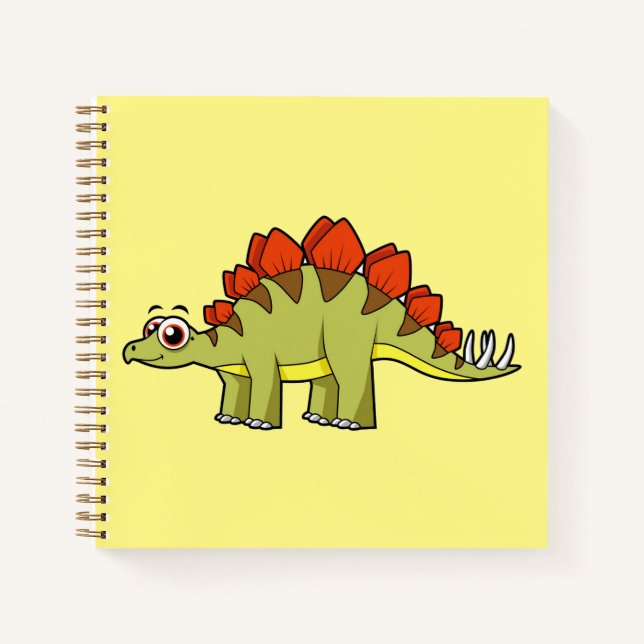 Cute Illustration Of A Stegosaurus Dinosaur. Notebook (Front)