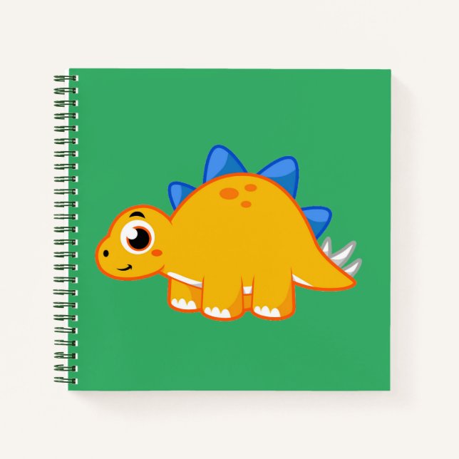 Cute Illustration Of A Stegosaurus. Notebook (Front)