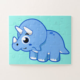Cute Illustration Of A Triceratops Dinosaur. Jigsaw Puzzle
