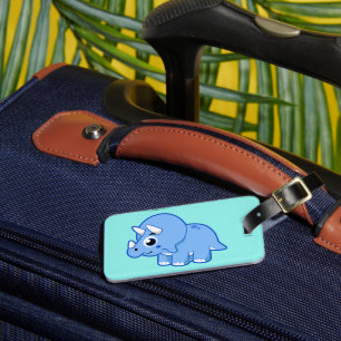 Cute Illustration Of A Triceratops Dinosaur. Luggage Tag