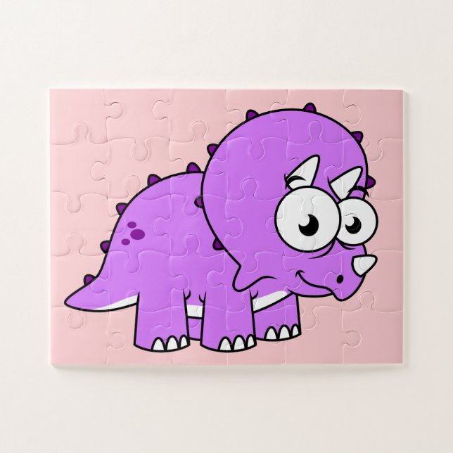 Cute Illustration Of A Triceratops. Jigsaw Puzzle (Horizontal)