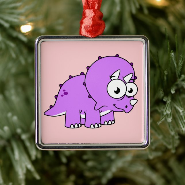 Cute Illustration Of A Triceratops. Metal Ornament (Tree)