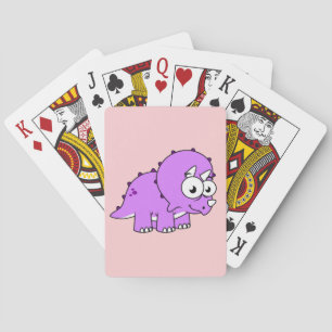 Cute Illustration Of A Triceratops. Playing Cards