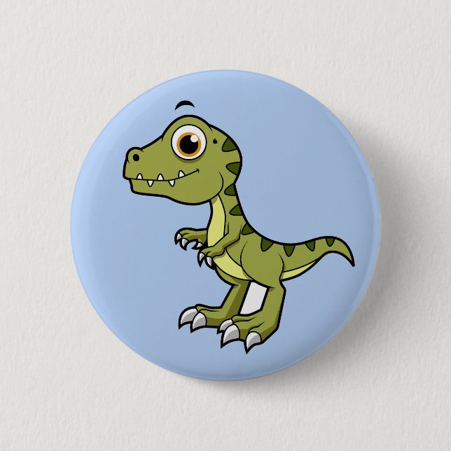 Cute Illustration Of A Tyrannosaurus Rex. 2 Inch Round Button (Front)