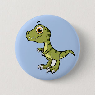 Cute Illustration Of A Tyrannosaurus Rex. 2 Inch Round Button