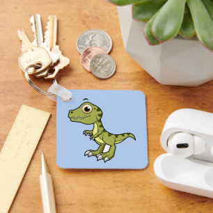 Cute Illustration Of A Tyrannosaurus Rex. Keychain