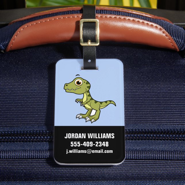 Cute Illustration Of A Tyrannosaurus Rex. Luggage Tag (Front Insitu 2)