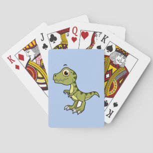 Cute Illustration Of A Tyrannosaurus Rex. Playing Cards