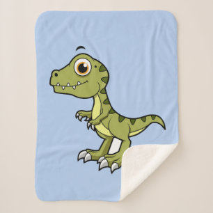Cute Illustration Of A Tyrannosaurus Rex. Sherpa Blanket