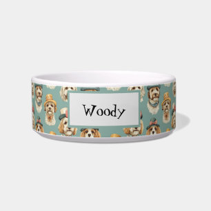 Cute illustration of Dogs in Hats Bowl