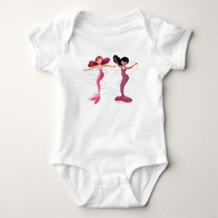 Cute illustration of mermaids' day on the Beach Baby Bodysuit
