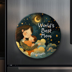 Cute Illustration of Mother & Child   Mother's Day Magnet