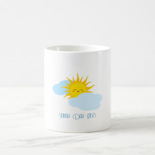 Cute Illustration of Sun Smile With Text mug
