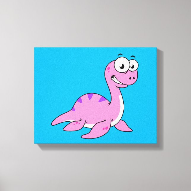 Cute Illustration Of The Loch Ness Monster. Canvas Print (Front)