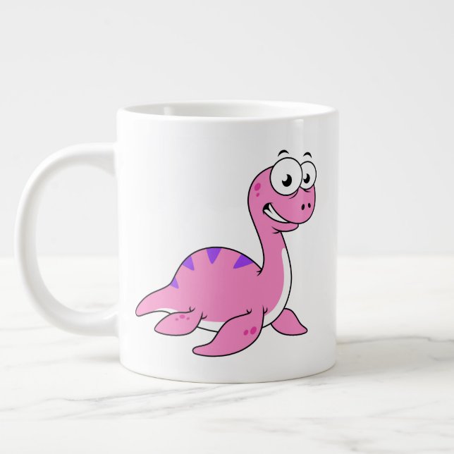 Cute Illustration Of The Loch Ness Monster. Large Coffee Mug (Left)