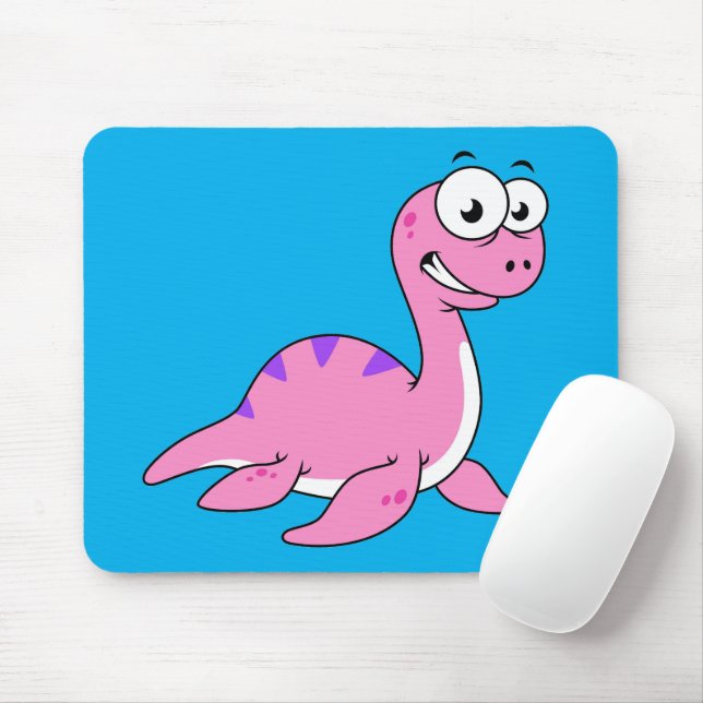 Cute Illustration Of The Loch Ness Monster. Mouse Pad (With Mouse)