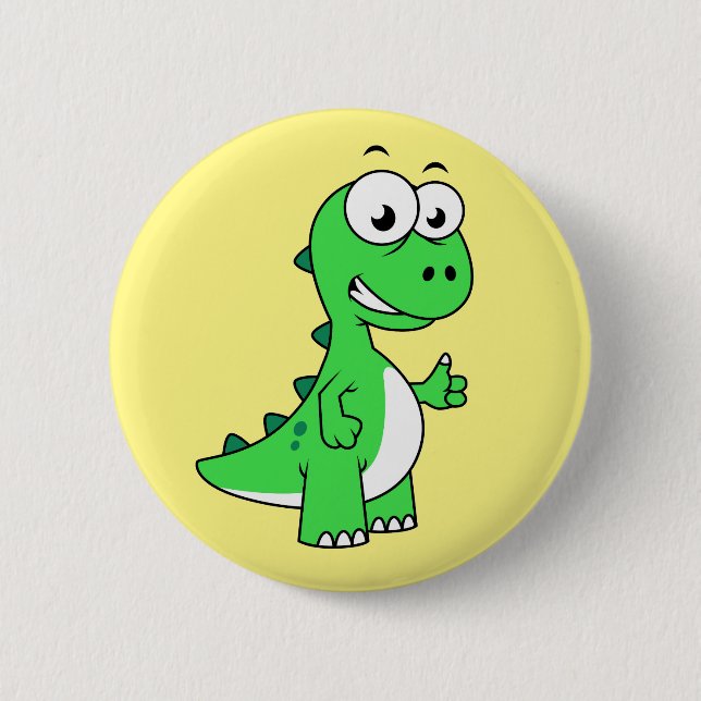 Cute Illustration Of Tyrannosaurus Rex. 2 2 Inch Round Button (Front)