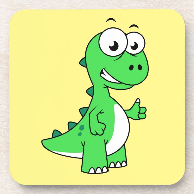 Cute Illustration Of Tyrannosaurus Rex. 2 Coaster (Front)