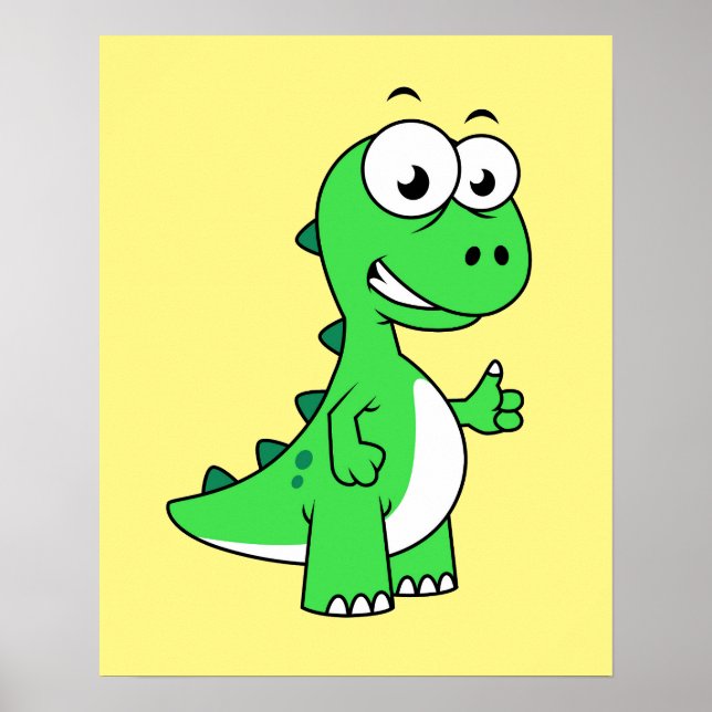 Cute Illustration Of Tyrannosaurus Rex. 2 Poster (Front)