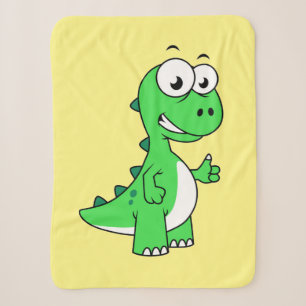 Cute Illustration Of Tyrannosaurus Rex. 2 Sherpa Blanket