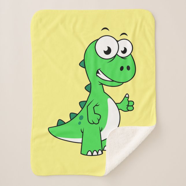 Cute Illustration Of Tyrannosaurus Rex. 2 Sherpa Blanket (Front)