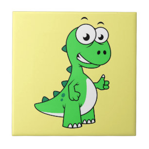 Cute Illustration Of Tyrannosaurus Rex. 2 Tile